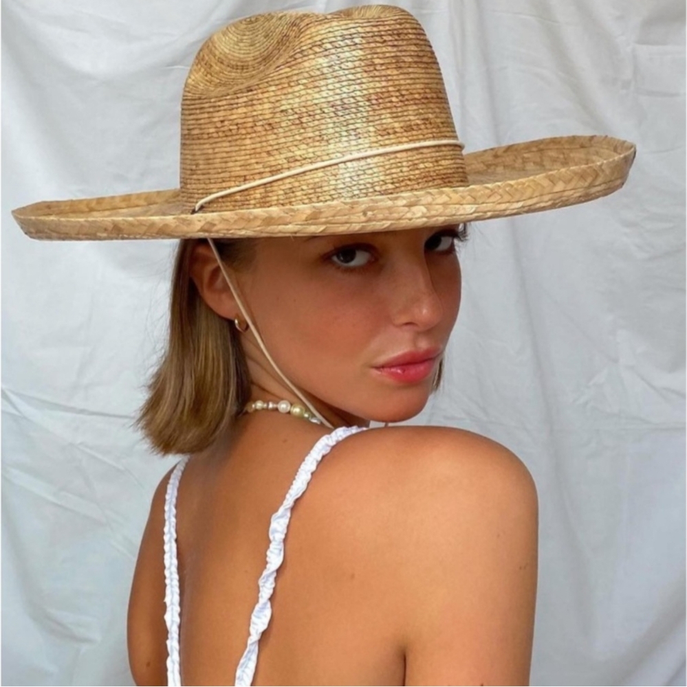 Lack of Color Western Desert Palma Flicked Edge Summer Sun Hat w/ Ties Large XL